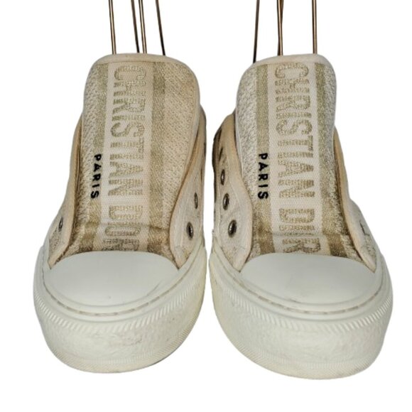 Christian Dior Canvas Embroidered Jardin D'Hiver Walk'N'Dior Low Top Sneakers - Picture 3 of 8